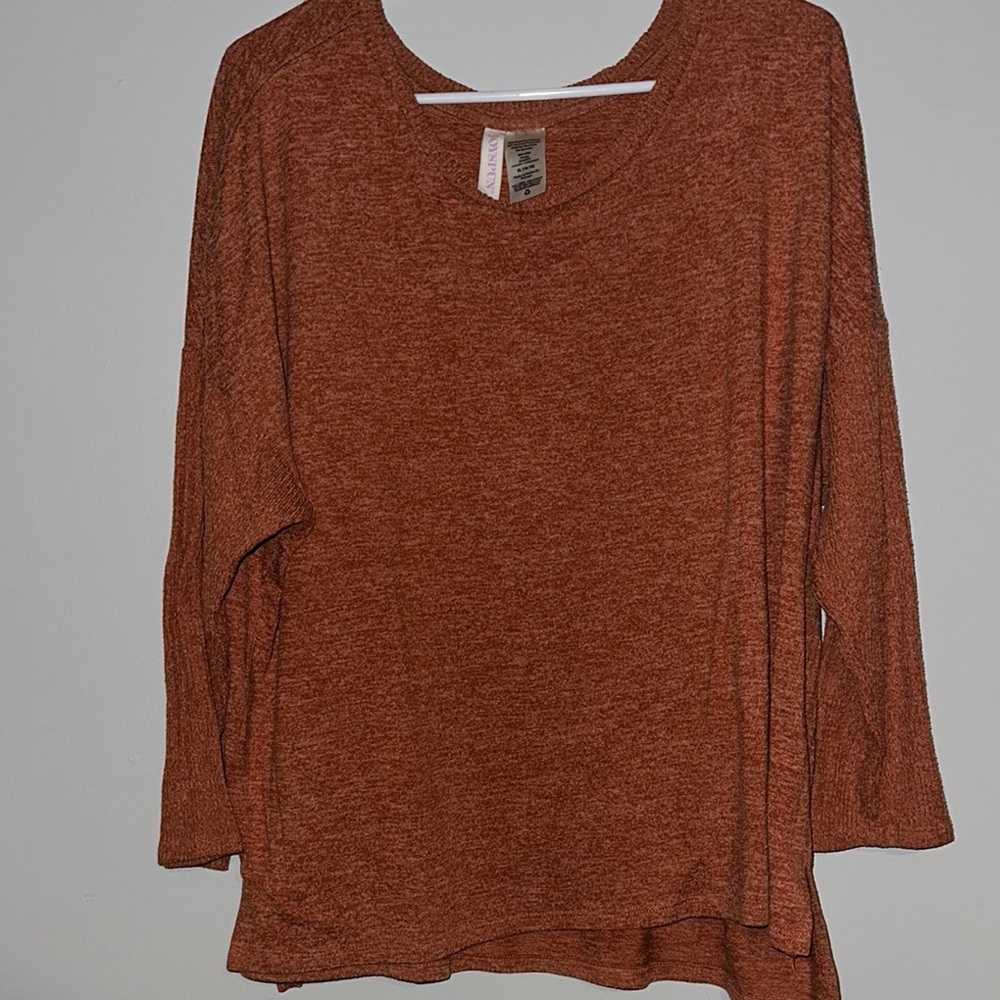 Relaxed Orange Long Sleeve Tunic